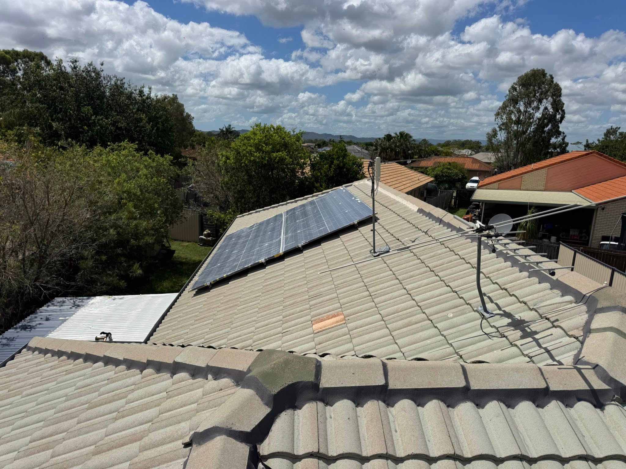 Weathered roof before restoration